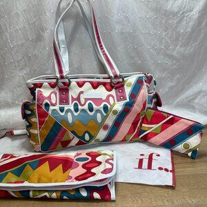 Isabella Fiori Geo Printed Diaper Bag